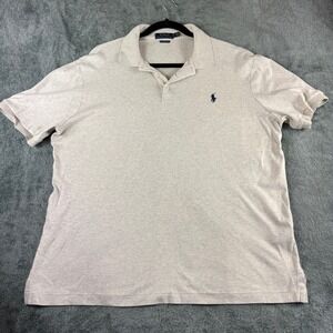 Polo Ralph Lauren Classic Fit Heathered Gray‎ Short Sleeve Polo Shirt Mens L